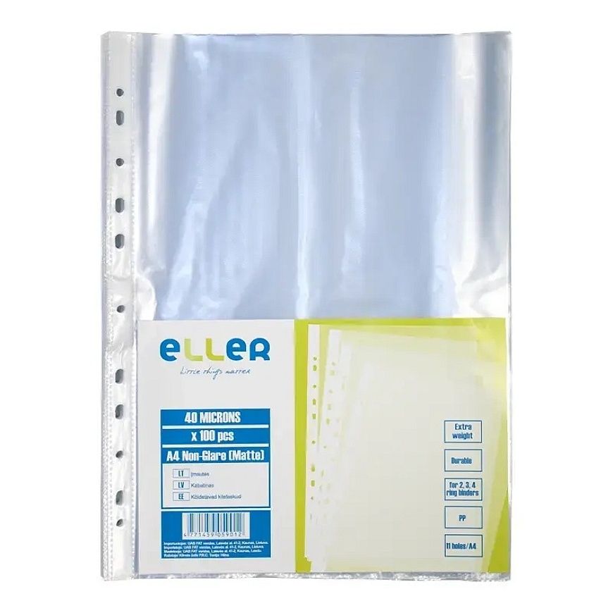 Document pocket ELLER A4 matte, 40mic, 100 pcs./pack