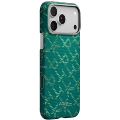 Чехол PITAKA Ultra-Slim Monogram MagSafe для iPhone 17 Pro золотой зеленый