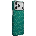 PITAKA Ultra-Slim Monogram MagSafe kest iPhone 17 Pro kuldne roheline PITAKA Ultra-Slim Monogram MagSafe kest iPhone 17 Pro kuldne roheline