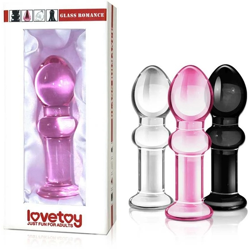 Lovetoy Розовый стеклянный анальный плаг с гладкой головкой 11,5 см – 2