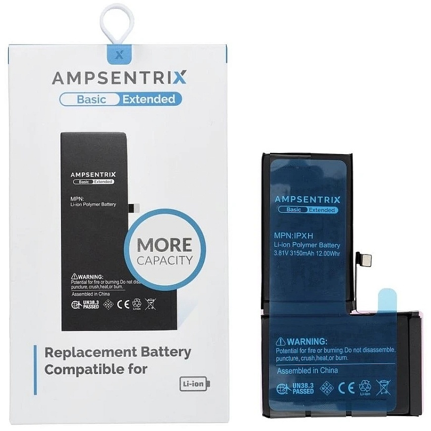 "Oem AmpSentrix Basic" battery for "iPhone X" (high capacity 3150 mAh) – 2
