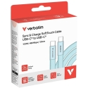 Kabelis Verbatim Sync & Charge SoftTouch USB-C į USB-C 100W PD3.0 120cm žydros spalvos 30276 Kabelis Verbatim Sync & Charge SoftTouch USB-C į USB-C 100W PD3.0 120cm žydros spalvos 30276