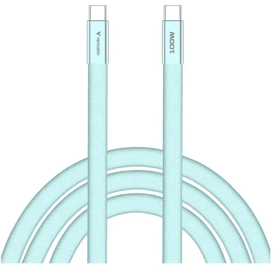 Verbatim Sync & Charge SoftTouch USB-C - USB-C -kaapeli 100W PD3.0 120cm sininen 30276 – 4