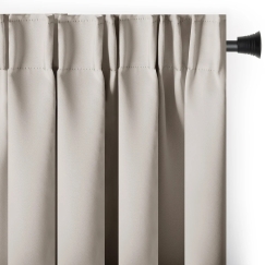 AmeliaHome Aizkaru ar acīm 140 × 280 cm, gaiši smilšu krāsas