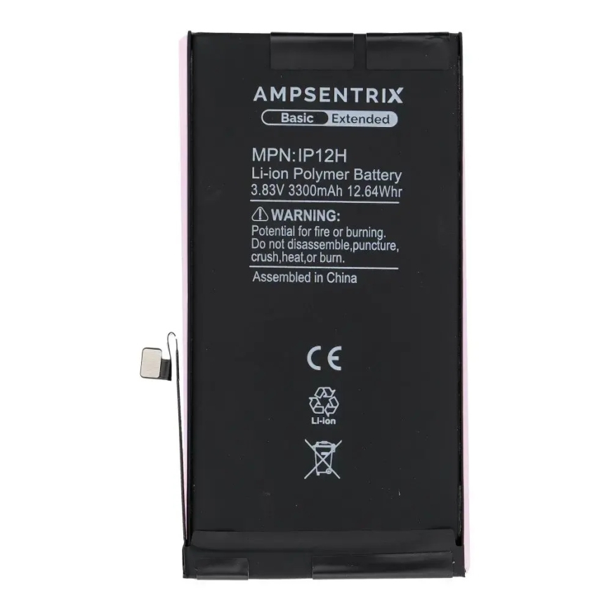 AmpSentrix Basic aku iPhone 12 / 12 Pro (suure mahutavusega 3300 mAh) – 2