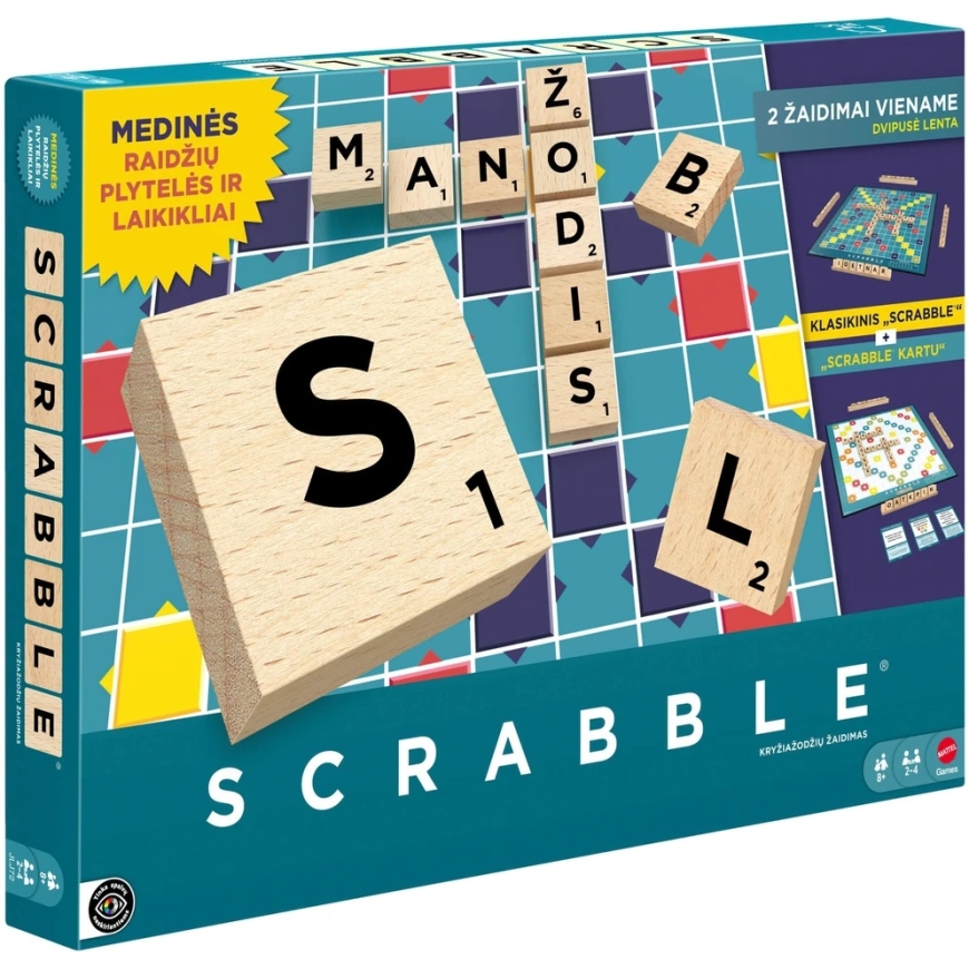 Mattel SCRABBLE 2 vienā (LT, koka