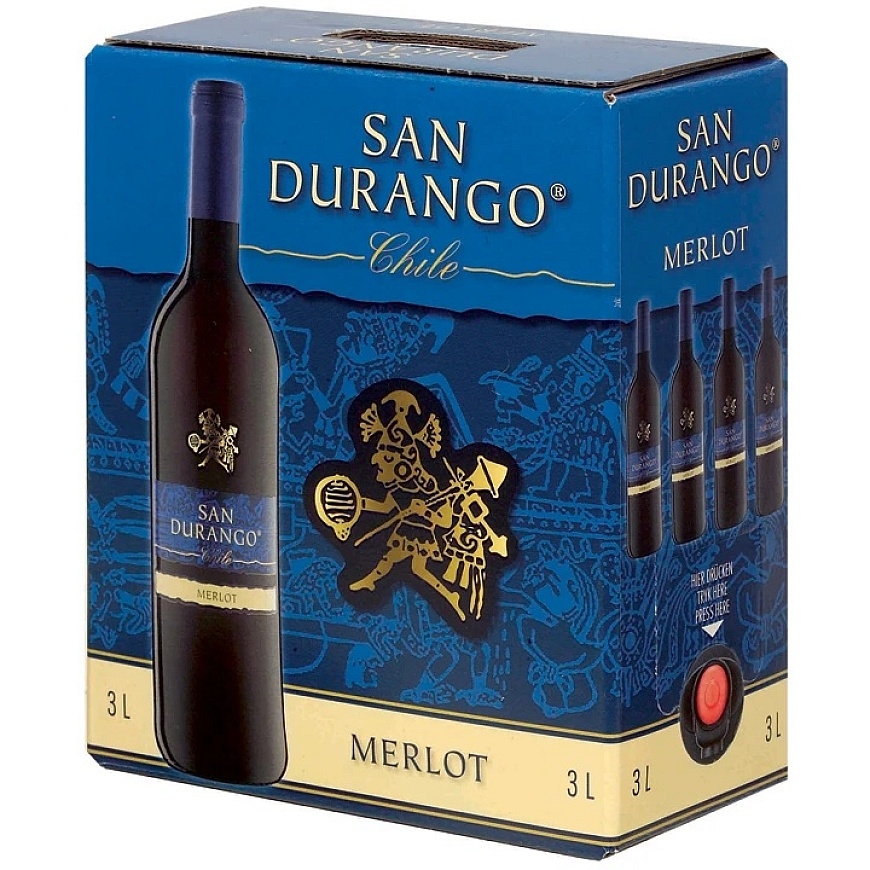 Čīles vīns SAN DURANGO Merlot, BIB, sarkanais, sausais, 13%, 3 l – 2