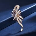 Troll Beautiful Brooch with Purple Crystals Twig Rose Gold