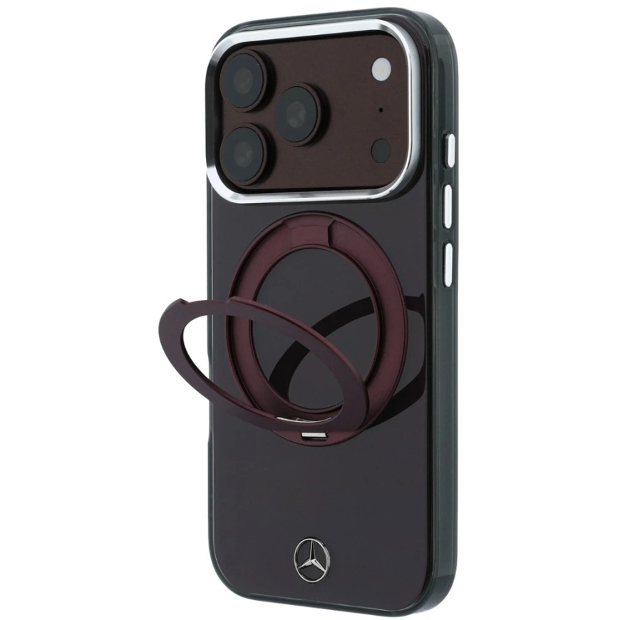Mercedes Ring Stand Iconic Logo MagSafe -kuori iPhone 18 Pro Max / 17 Pro Max - viininpunainen – 3