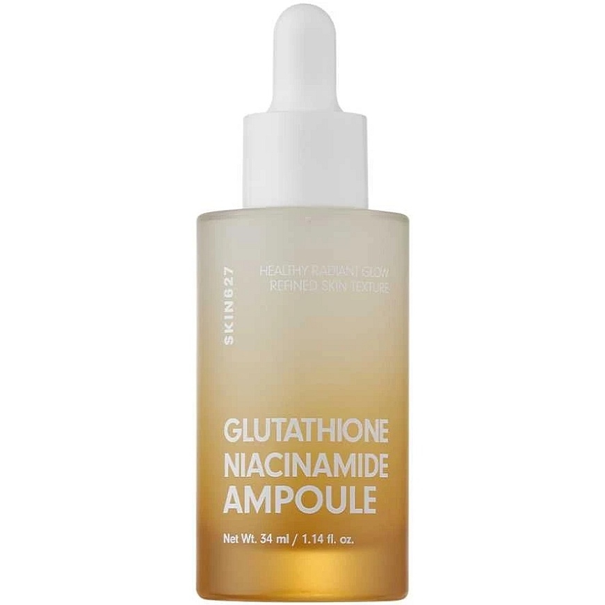 Green Pharmacy Skin627 Glutationo ir niacinamido ampulė. Šviesinamoji ampulė su glutationu ir niacinamidu, 34 ml.