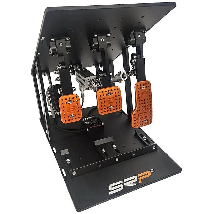 SRP GTI-R 3P simulator racing pedal set, inverted, pneumatic – black – 3