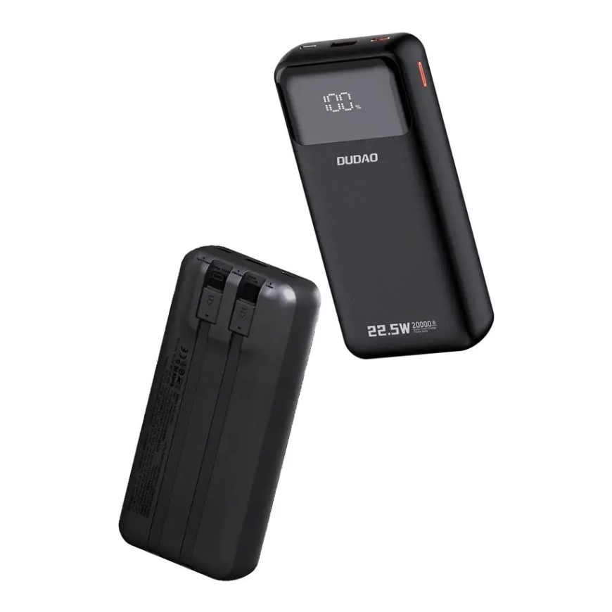 Dudao K15Pro Power Bank | 20,000 mAh | 22.5W | PD | USB-C, USB-A, Lightning | black – 3