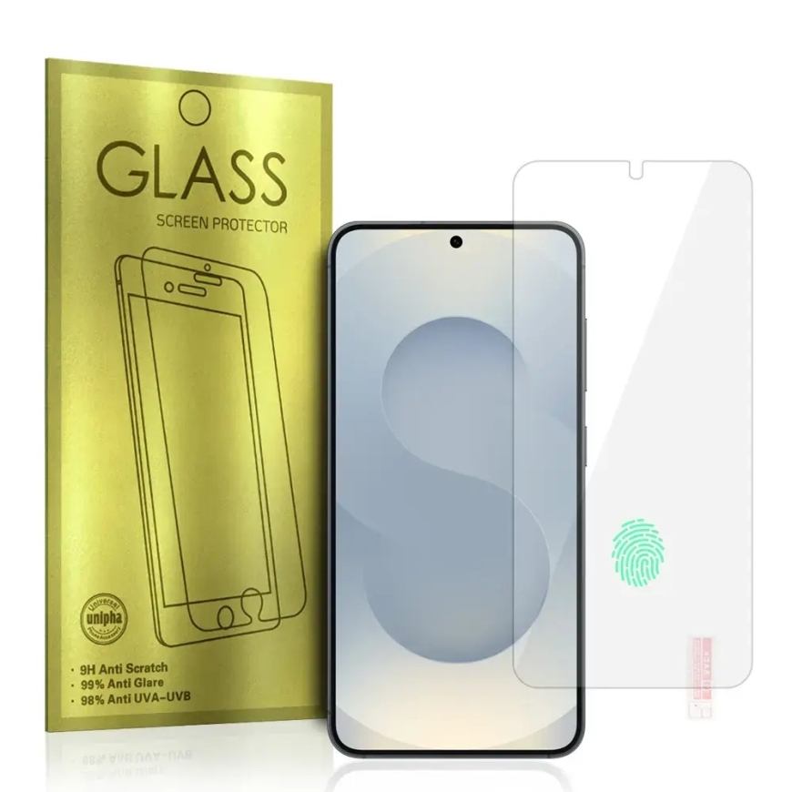 Gold tempered glass for phone Galaxy S24 | Galaxy S25 (under-display fingerprint compatible)