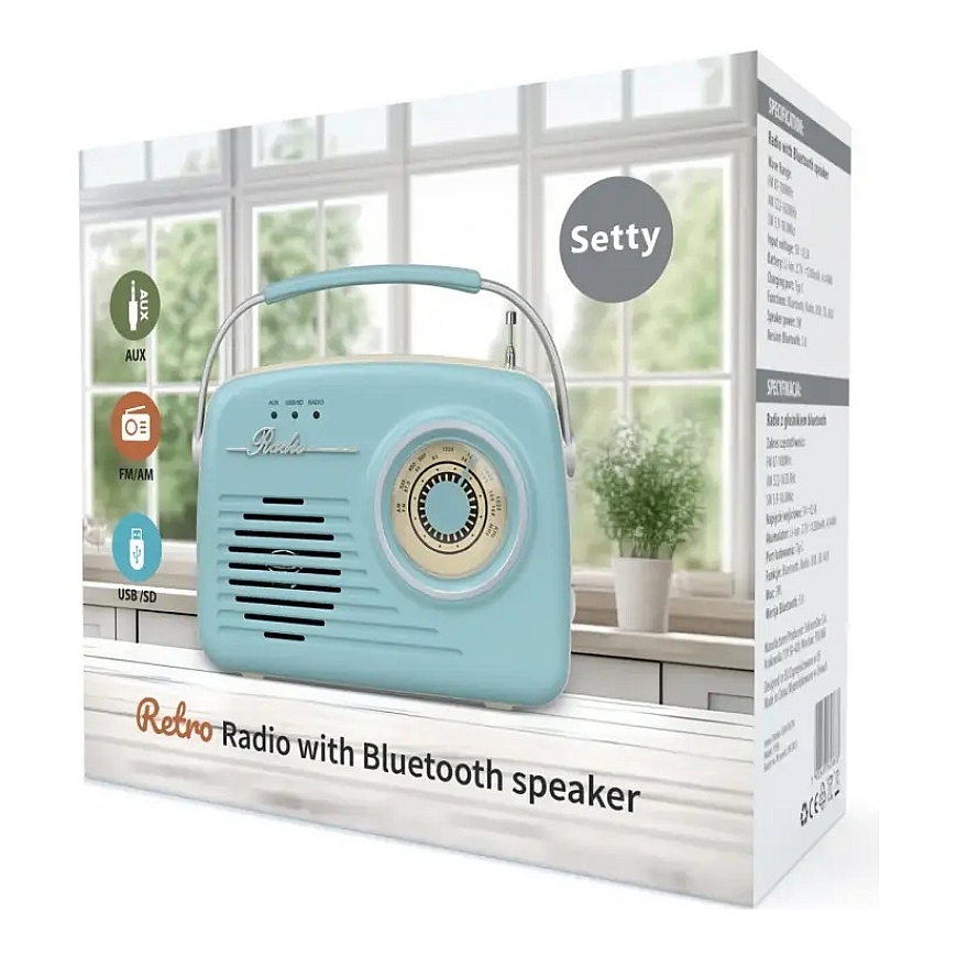 Setty Bluetooth-kaiutin radiolla Retro P350 sininen – 2