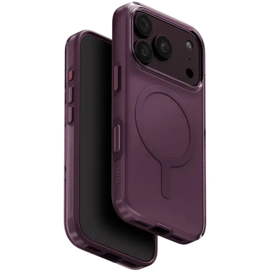 Dėklas UNIQ Clario, skirtas iPhone 18 Pro / 17 Pro, Magclick Charging, ekologiškas, violetinis