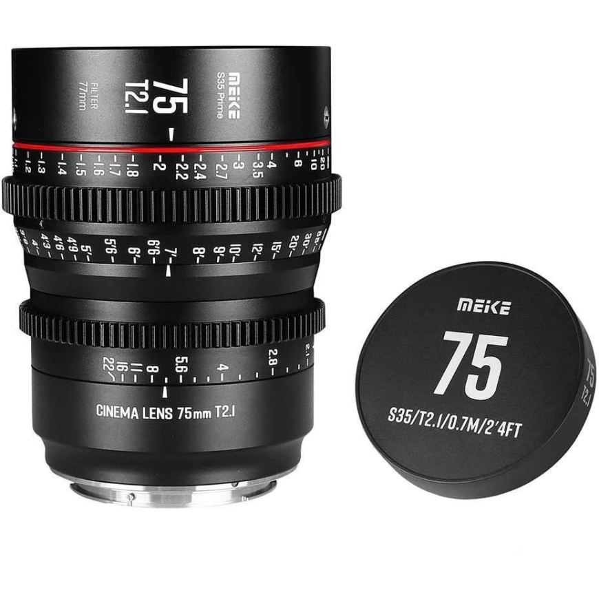 Lens - Meike MK 75mm T2.1 S35 Canon EF Mount, 0.8 MOD, Black – 5