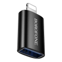 Borofone Adapteris BV26 - USB uz Lightning - melns Borofone Adapteris BV26 - USB uz Lightning - melns