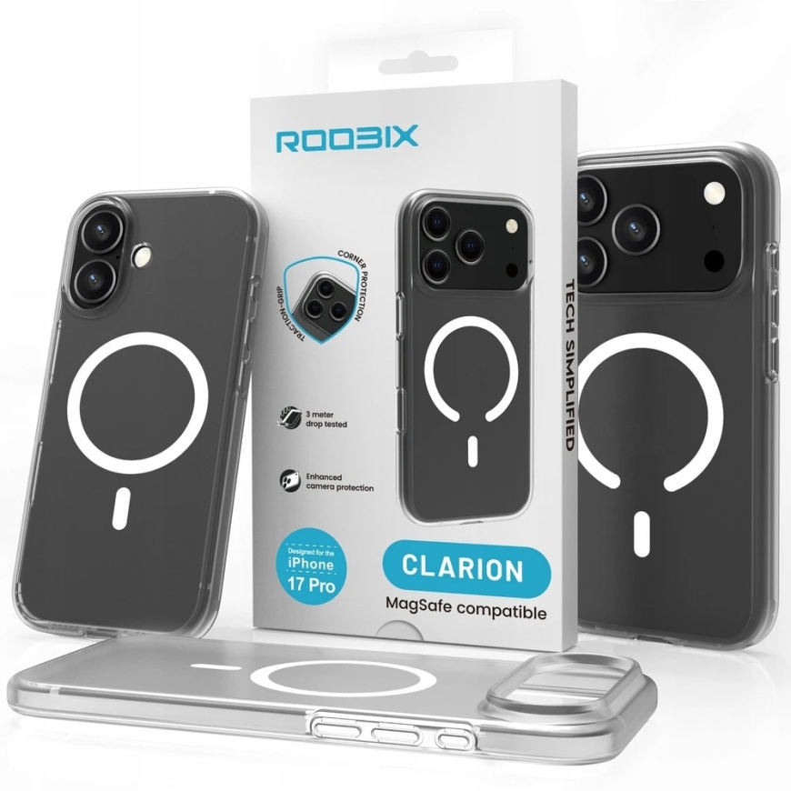 Чехол для телефона - Roobix Clarion MagSafe чехол для iPhone 17 Air, TPU/PC, прозрачный – 3