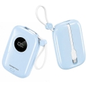 Powerton ENERGY PASTEL EDITION pārnēsājamais lādētājs 10000mAh, 2x USB-C, 22.5W, integrēti kabeļi, zils