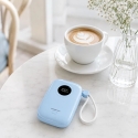 Powerton ENERGY PASTEL EDITION kaasaskantav laadija 10000mAh, 2x USB-C, 22.5W, integreeritud kaablid, sinine