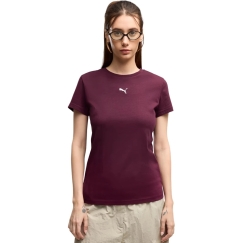 Moteriški marškinėliai Puma Ess Centered Cat Logo Tee bordo spalvos 692916 24 (L)