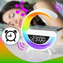 RGB LED Yölamppu „Bluetooth“ induktiolataus kello-radio kaiutin RGB LED Yölamppu „Bluetooth“ induktiolataus kello-radio kaiutin