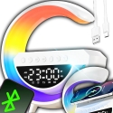 RGB LED Öölamp „Bluetooth“ induktsioonilaadija kell-raadio kõlar RGB LED Öölamp „Bluetooth“ induktsioonilaadija kell-raadio kõlar