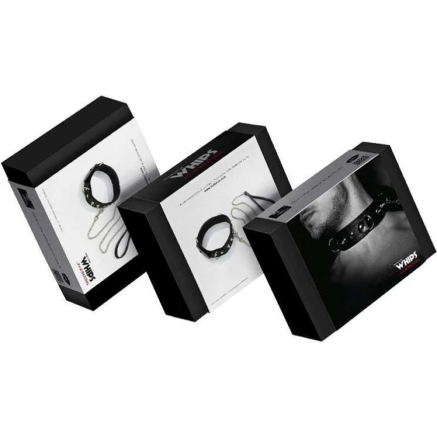 Whips Collections Komplekt rihma kaelarihm looduslik nahk niatid koer – 5