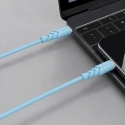 Powerton ENERGY PASTEL EDITION USB-C kabelis, 60W, 1m, silikons, zils
