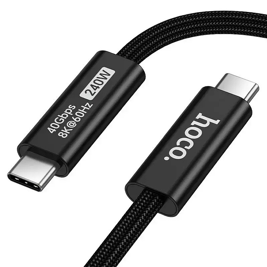 Кабель USB C на USB C Hoco USB4 40Gbps/8K60Hz 5A 240W 1м US15 черный – 2