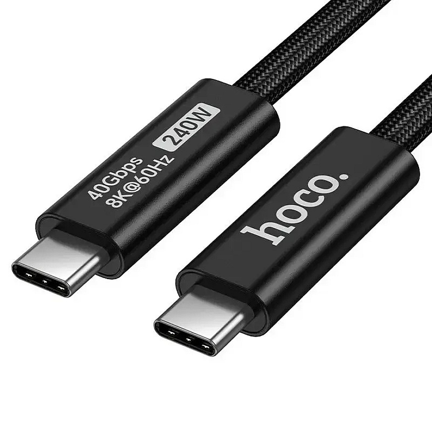 Cable USB C do USB C Hoco USB4 40Gbps/8K60Hz 5A 240W 1m US15 black – 3
