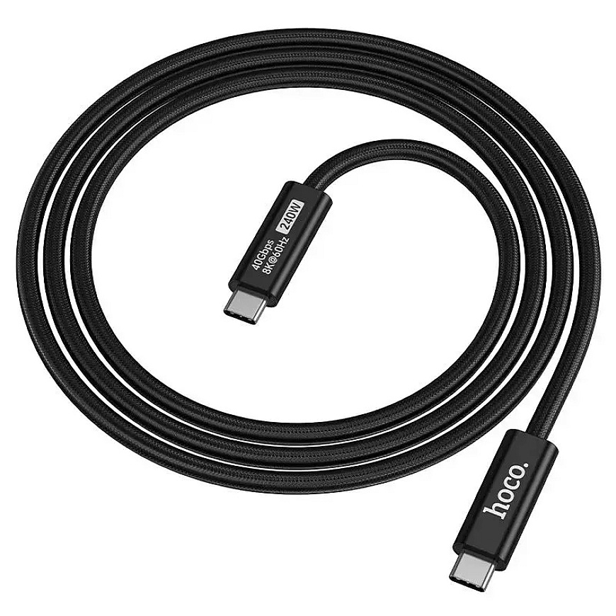 USB C - USB C -kaapeli Hoco USB4 40Gbps/8K60Hz 5A 240W 1m US15 musta – 5