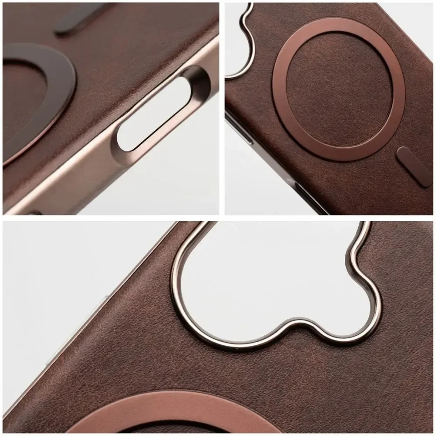 Oem Dėklas na Samsung A57 Gentleman Mag Cover zgodne su MagSafe ruda – 3