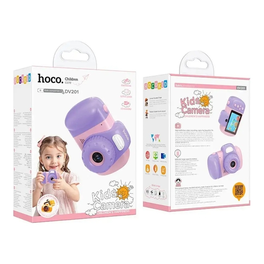 Digitaalne lastekaamera Hoco 2MP 2,4" Full HD DV201 roosa – 4