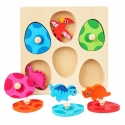 Lean Toys Hariduslik Puitpuzzle, dinosauruseteemaline, mitmevärviline, 17,5 × 17,5 cm