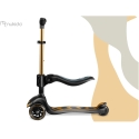 Children's gold Nukido Flippo three-wheeled balance scooter with seat Children's gold Nukido Flippo three-wheeled balance scooter with seat
