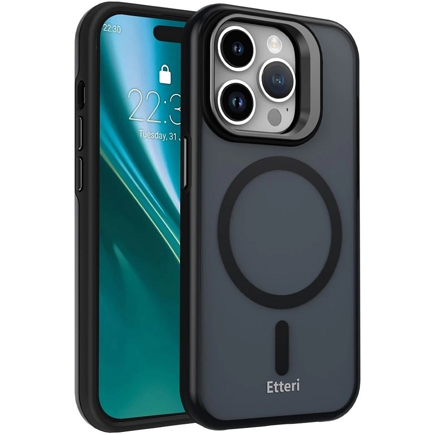 Etteri Morning Fog kott iPhone 15 Pro 6,1" must – 2