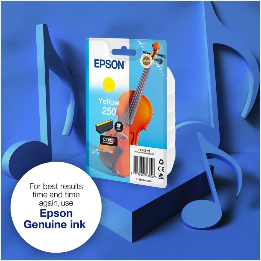 Epson 250 ink - 4.8 ml - Yellow - original - blister pack - ink cartridge - compatible with P/N: C11CL95402 – 4