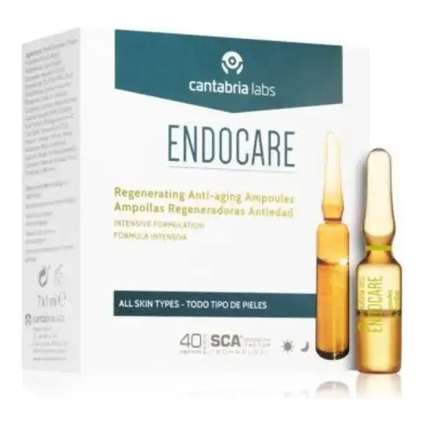 Komplekt, Cantabria Labs, Endocare Regenerating, Vananemisvastane, Ampullide Ravi Serumi, Näo jaoks, Naistele, 7 tk, 1 ml