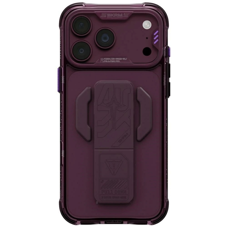 Skinarma Helio CE Grip Stand korpus, mõeldud iPhone 18 Pro Max / 17 Pro Max, burgundi värv