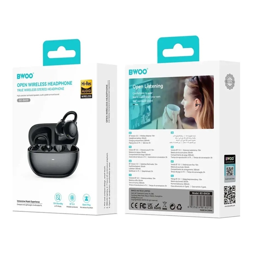BW39 TWS Bluetooth-kuulokkeet juoksuun musta – 2