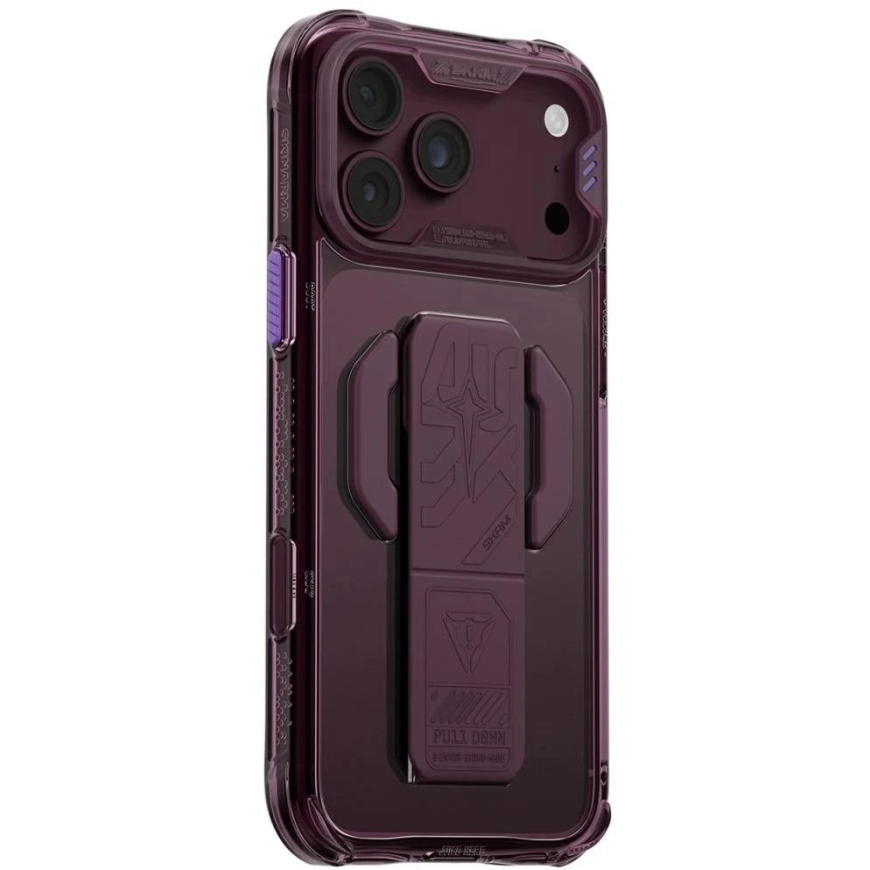 Skinarma Helio CE Grip Stand Case for iPhone 18 Pro Max / 17 Pro Max, burgundy color – 5