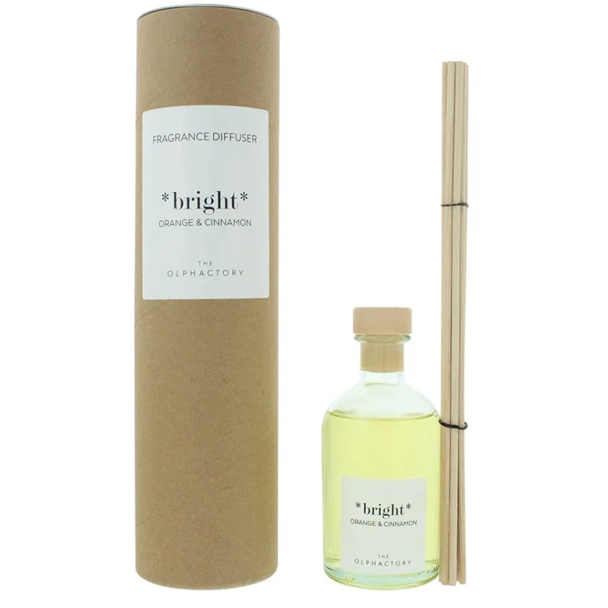 The Olphactory Bright apelsīnu un kanēļa smaržīgās nūtiņas ar difuzoru, 100 ml – 2