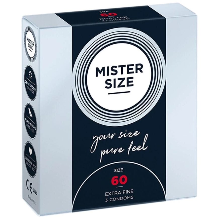 Mister Size PIECES Mister dydis - 60 mm Prezervatyvai 3 vnt
