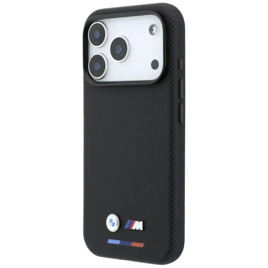BMW M Quadrille Kevlar Tricolor & Metal Logo telefono dėklas su MagSafe palaikymu iPhone 18 Pro Max juodas – 2