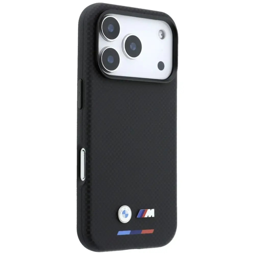 BMW M Quadrille Kevlar Tricolor & Metal Logo phone case with MagSafe support for iPhone 18 Pro Max black – 4