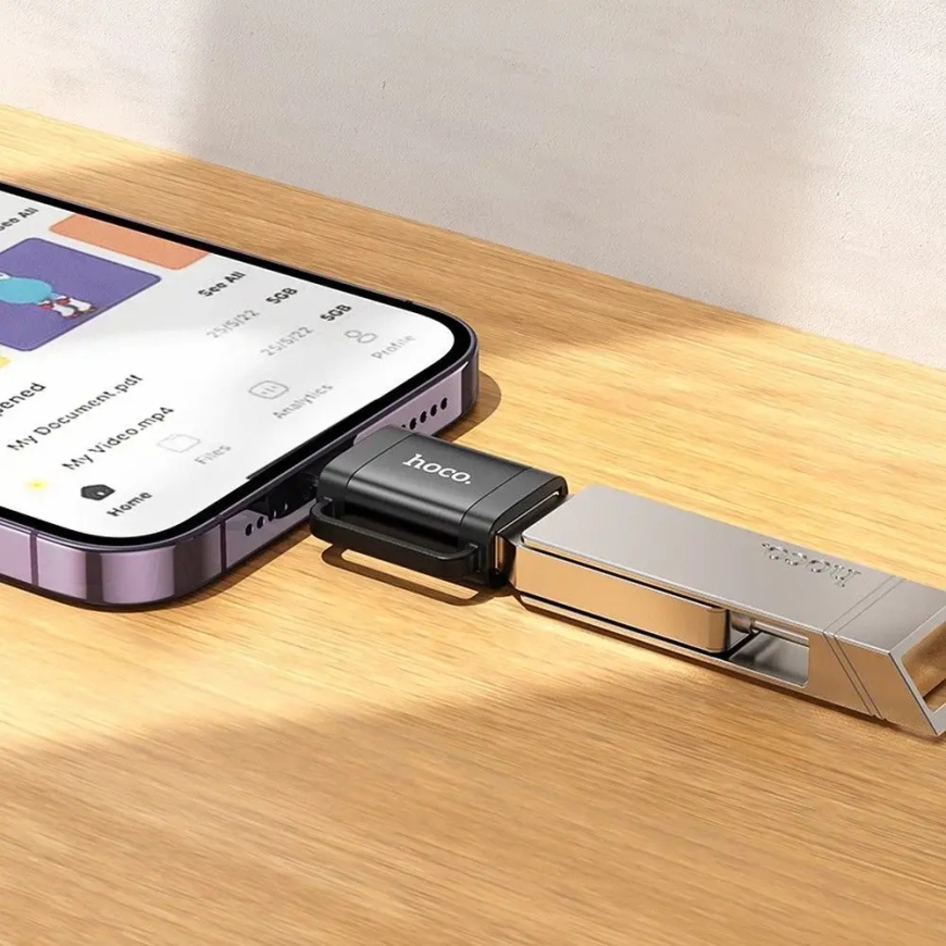 HOCO UA31A adapteris Lightning į USB 2.0 | juodas – 4