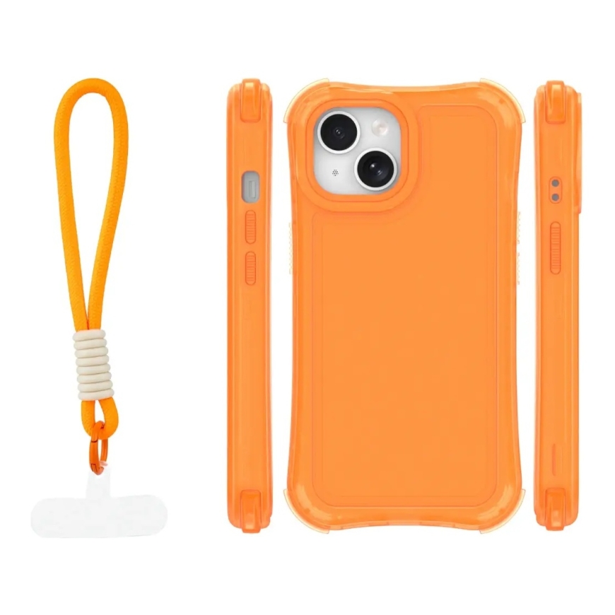Safepop чехол с ремешком для телефона iPhone 15 оранжевый – 2