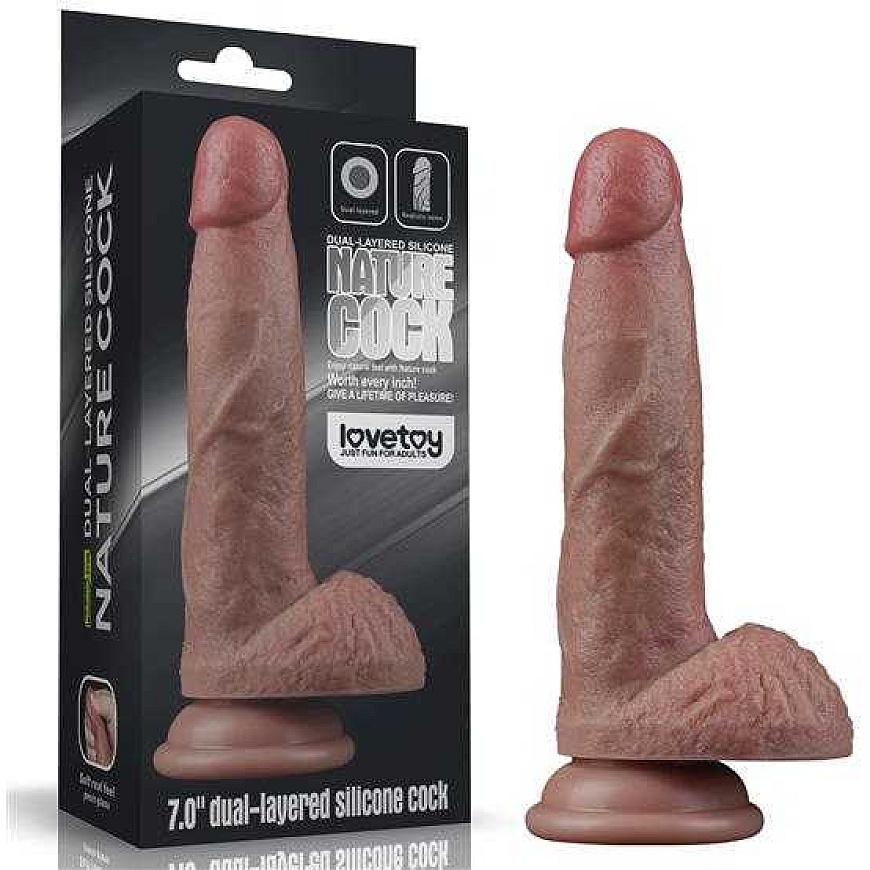 LoveToy 7 colių dvigubo sluoksnio silikoninis varpa