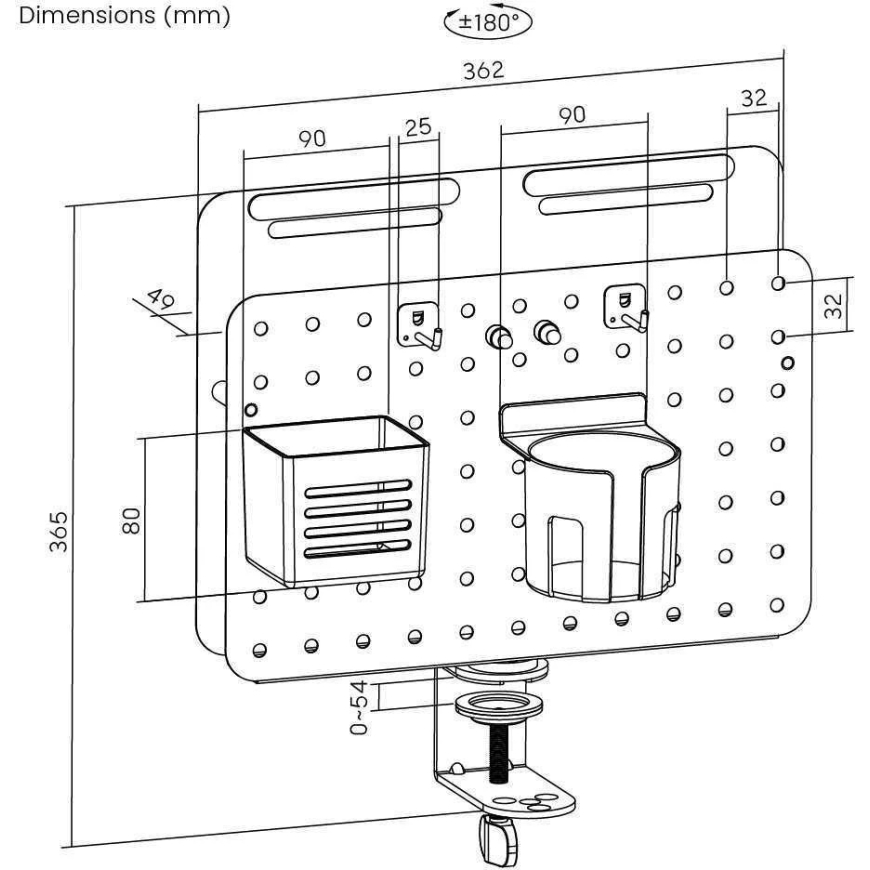 Spacetronik Perforētu paneļu piederumi Holdee SPB-156W – 4